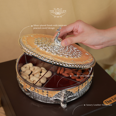 Royal Round Silver-Plated Dry Fruit Box