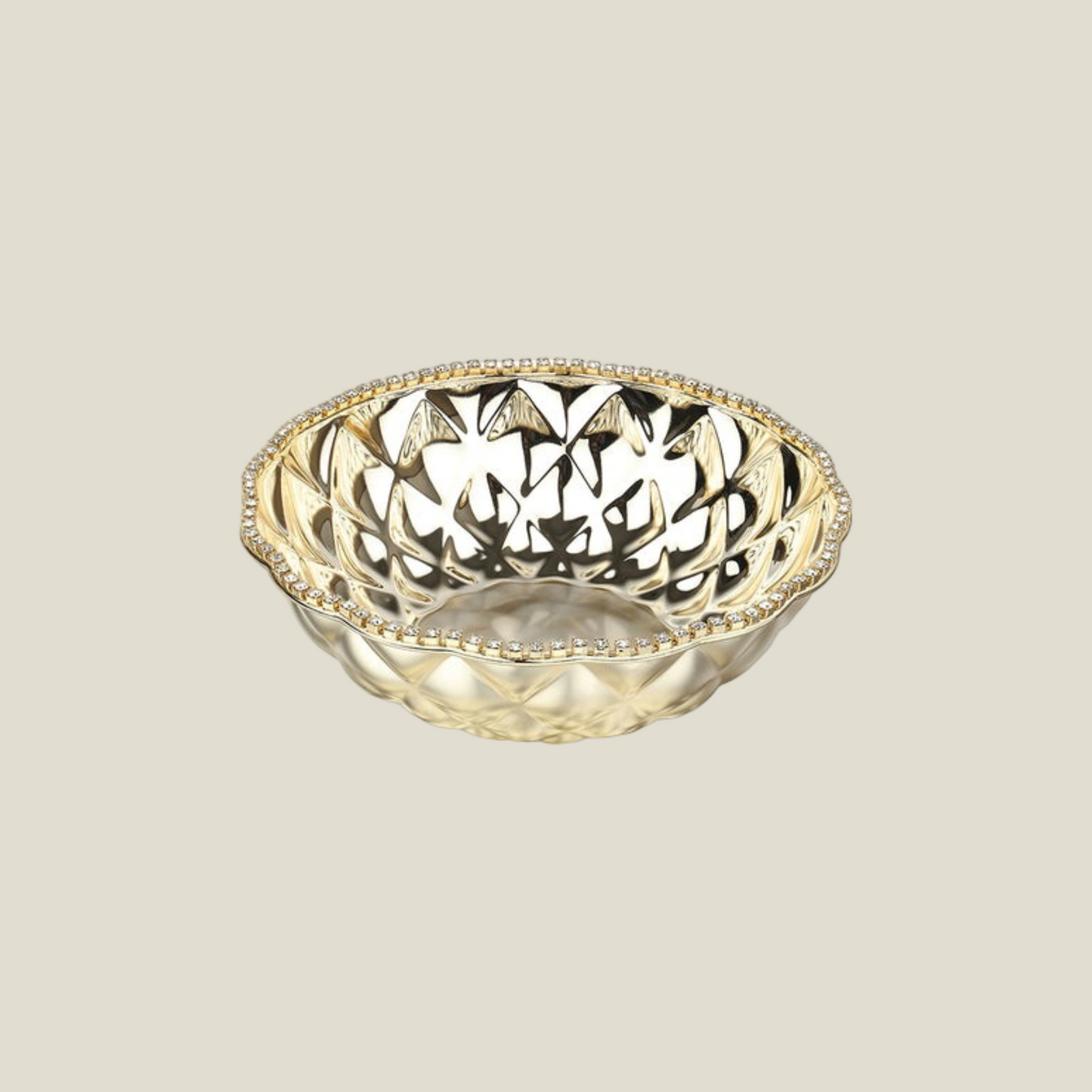 Crystal Bowl large- Gold