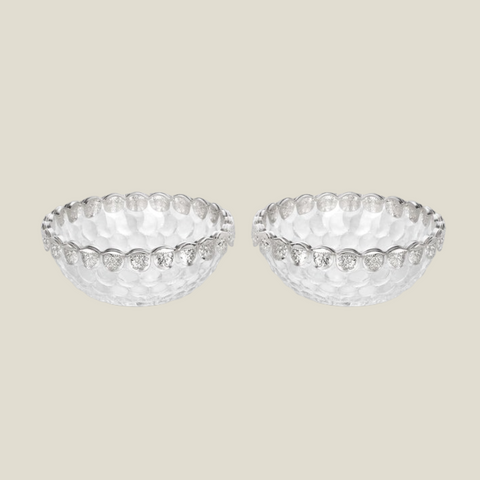 Crystal Bowl With Design Silver set of 2