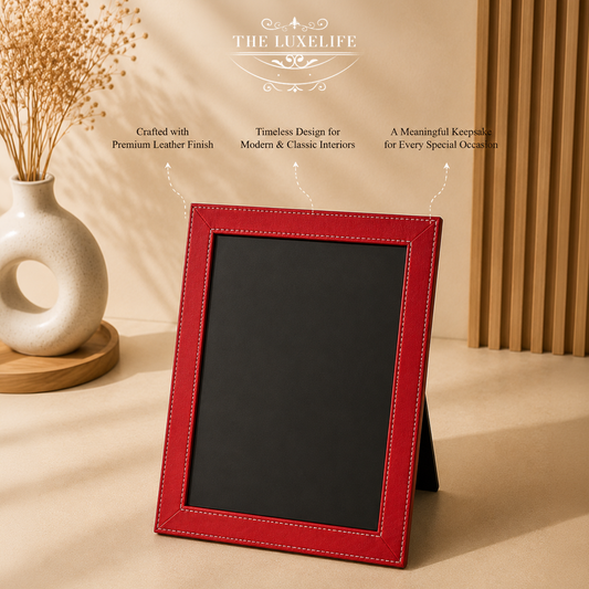 Crimson Elegance Leather Frame