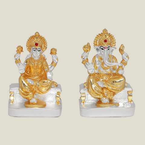 Golden laxmi ganesha (h-7 cm) - Gold