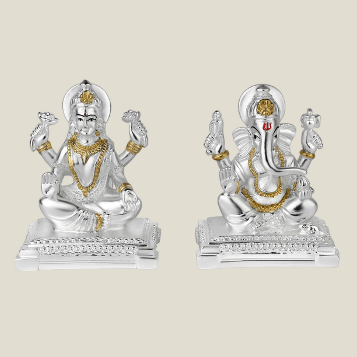 Chowki Laxmi Ganesha Silver