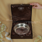Elegant Silver-Plated Aura Rim Round Tray Blue