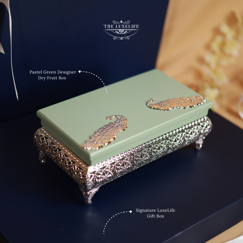 Peacock Elegance – Wedding Dry Fruit Box