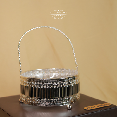 The LuxeLife Silver-Plated Grace Handle Basket