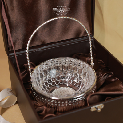 The LuxeLife Silver-Plated Grace Handle Basket
