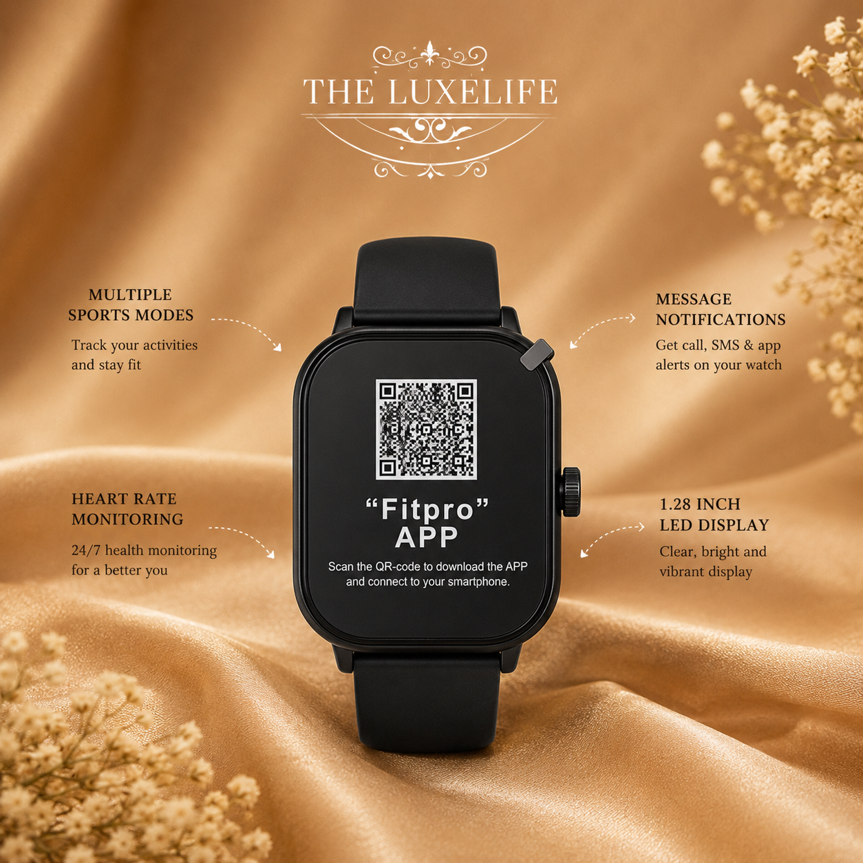 Smart Fitness Watch with Health Tracking & Sports Modes