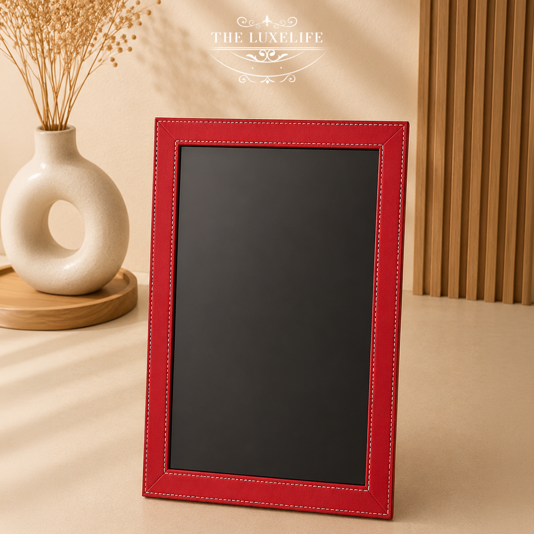 Crimson Elegance Leather Frame