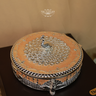 Royal Round Silver-Plated Dry Fruit Box