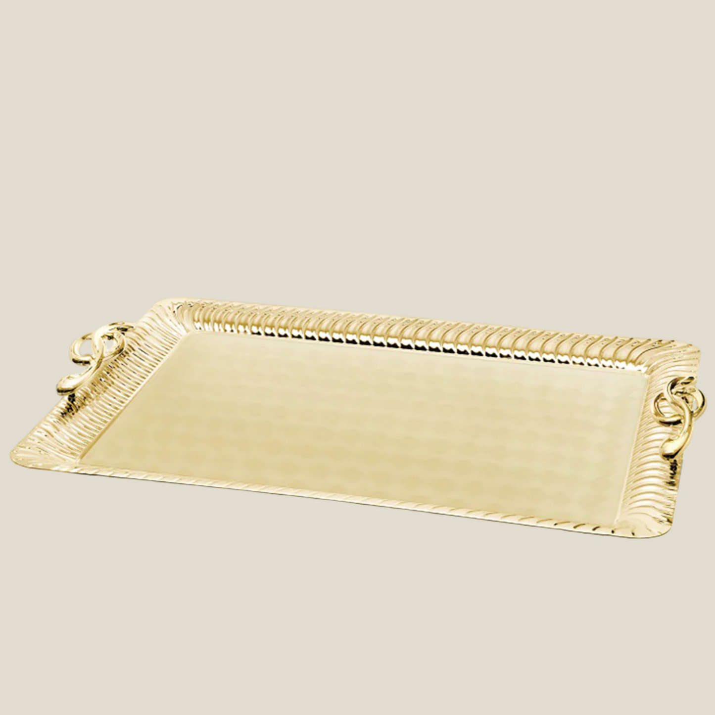 Rectangle Tray with Handle - Medium (Golden)