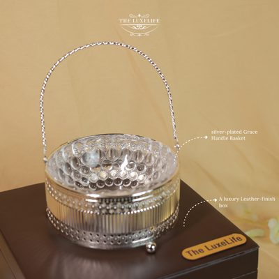 The LuxeLife Silver-Plated Grace Handle Basket