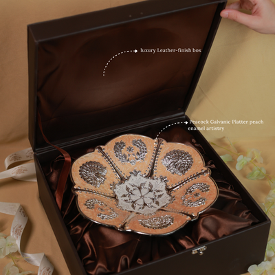 The LuxeLife Peach Peacock Galvanic Platter