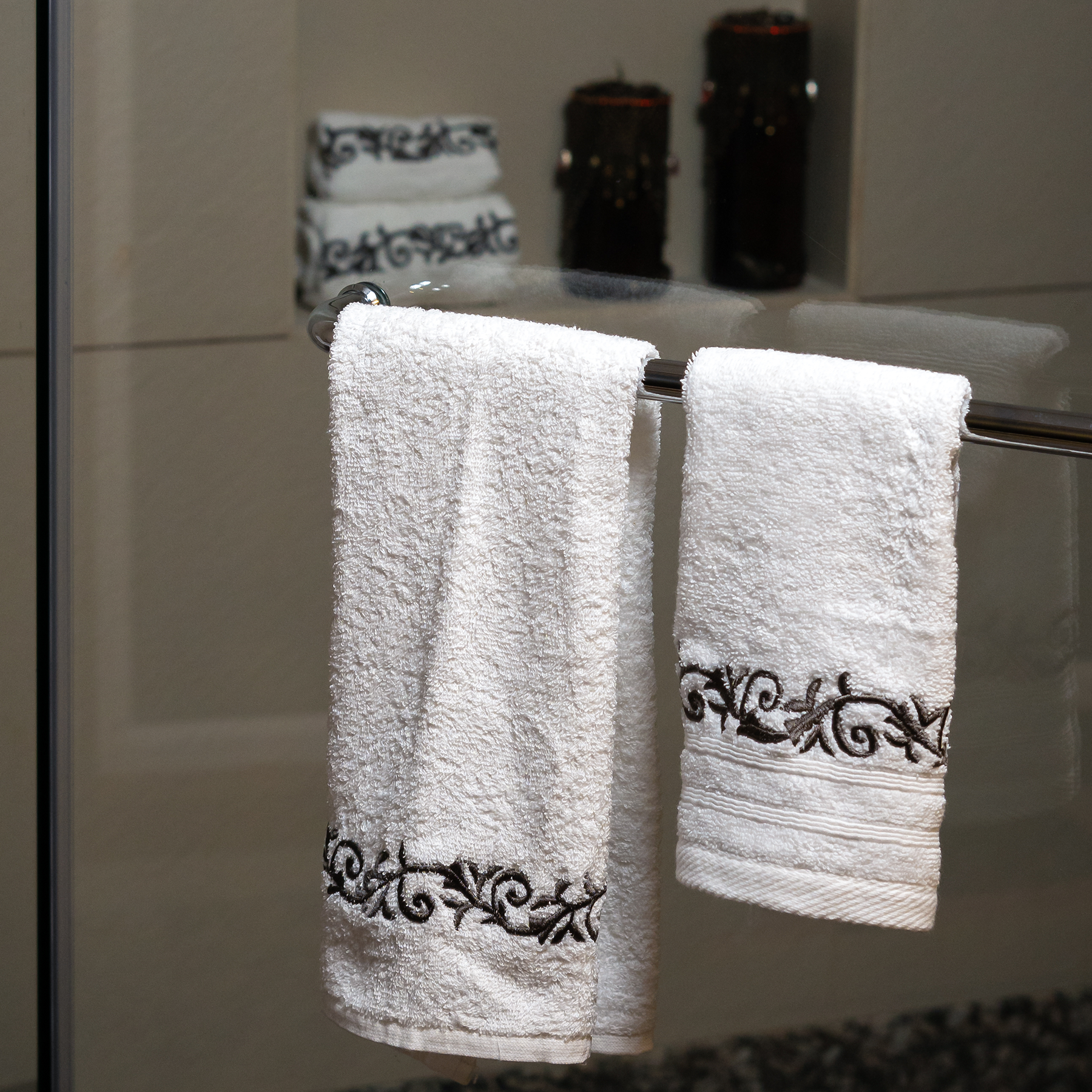 The Luxelife White Embroidered Face Towel