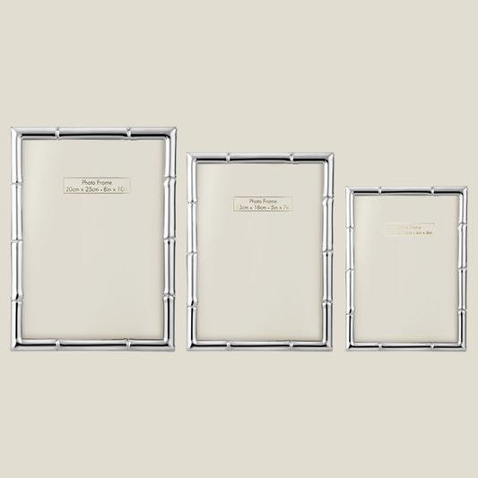 Bamboo design Photo frame - silver