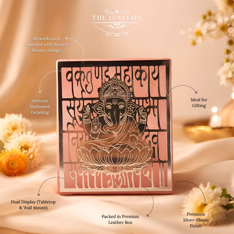 LuxeLife Vakratunda Mahakaya Ganesh Silver Frame