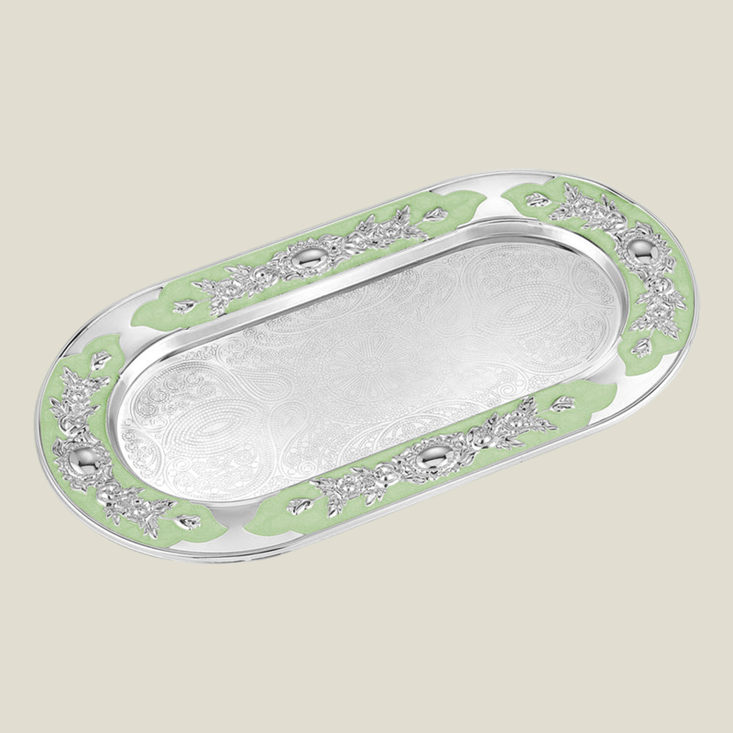 Flower Oval Designer Tray