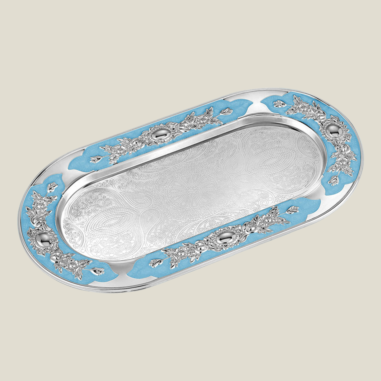 Flower Oval Designer Tray